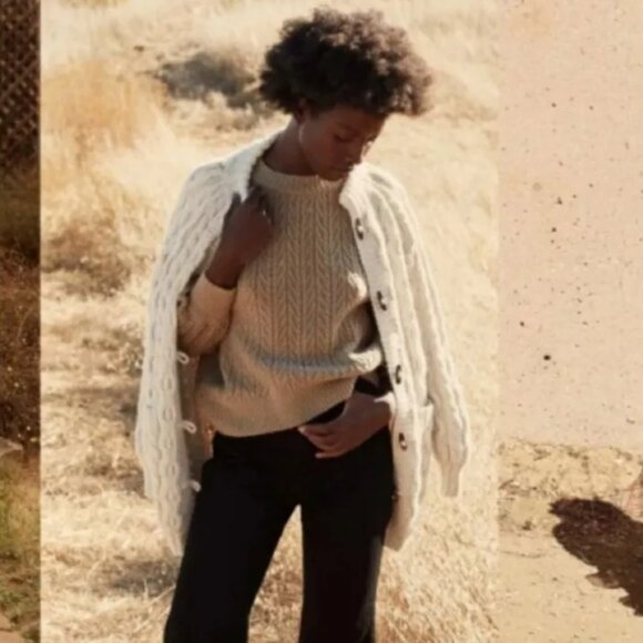 DÔEN  Doen Brighton Alpaca Sweater Cardigan Sz Large l - Picture 2 of 8